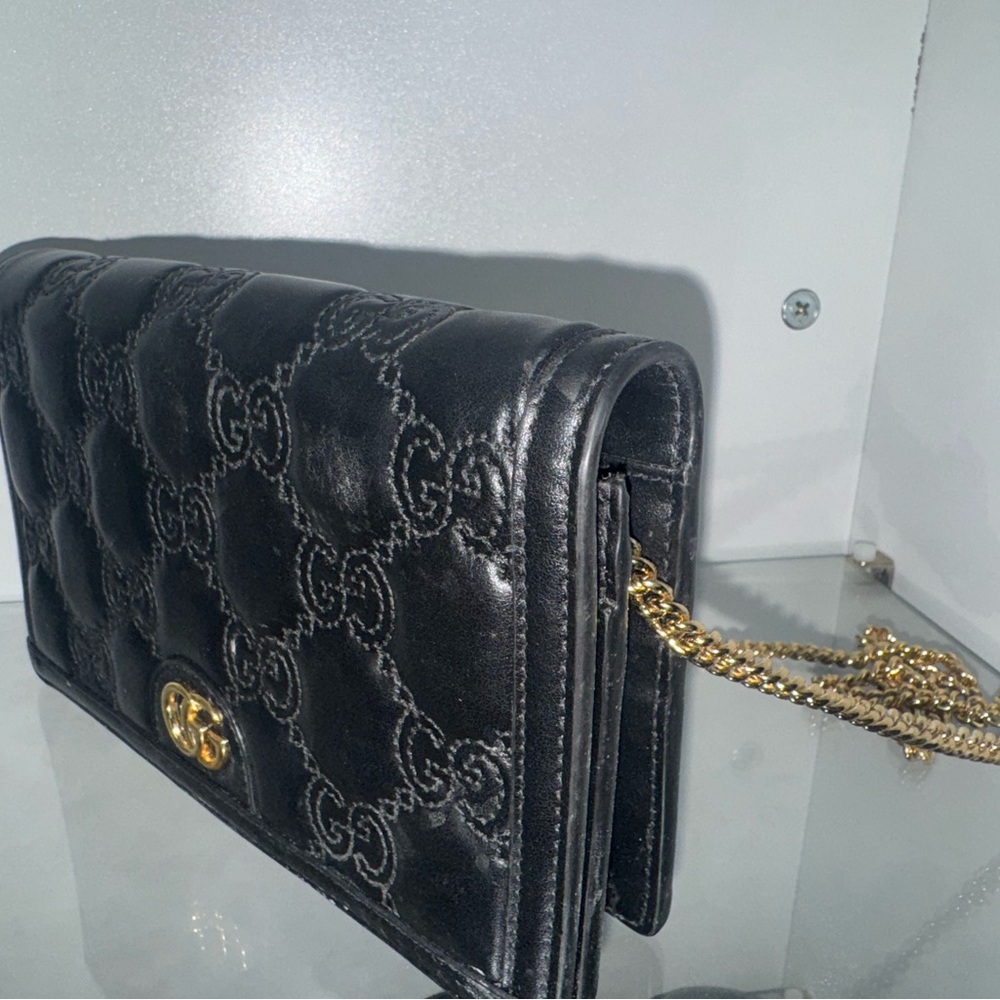 Gucci Black Quilted Leather Chain Bag